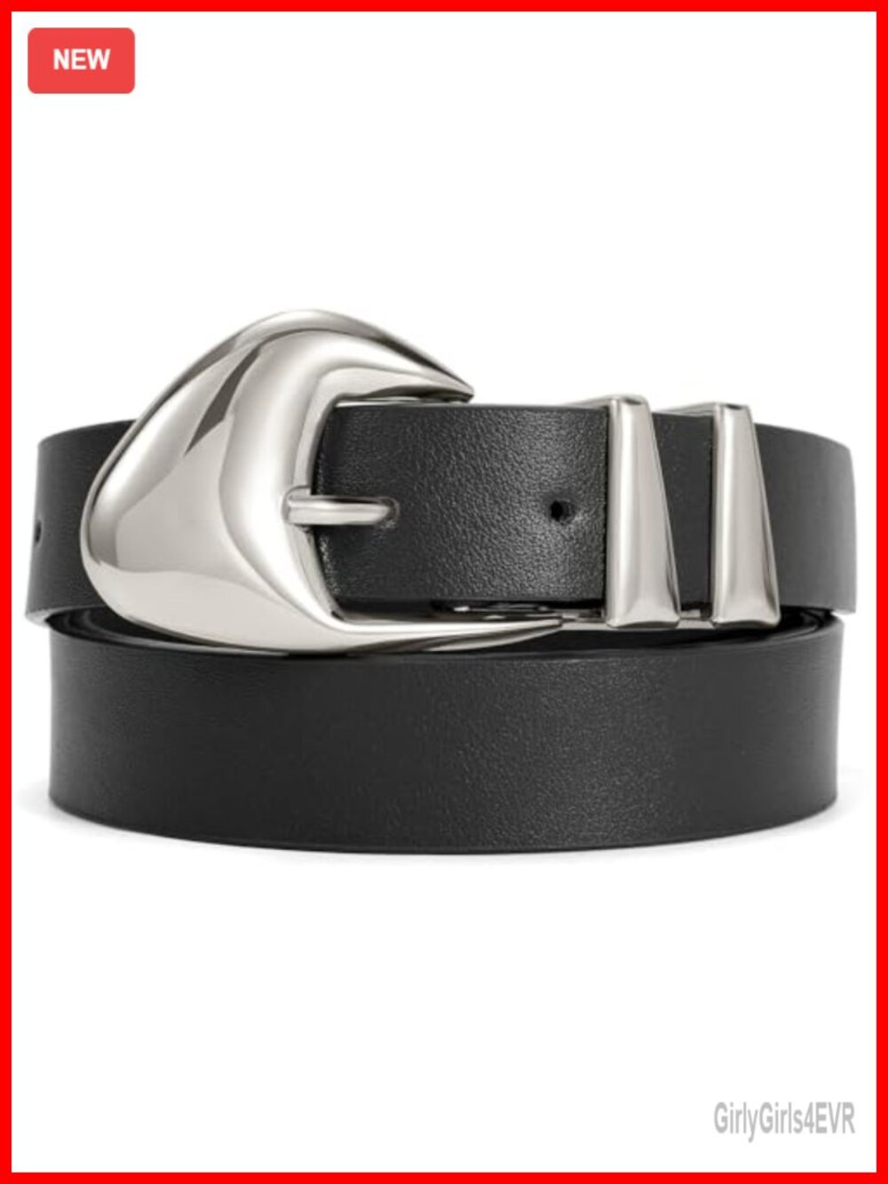 Women's Synthetic Leather Belt with Gold Buckle for Jeans Dress Pants